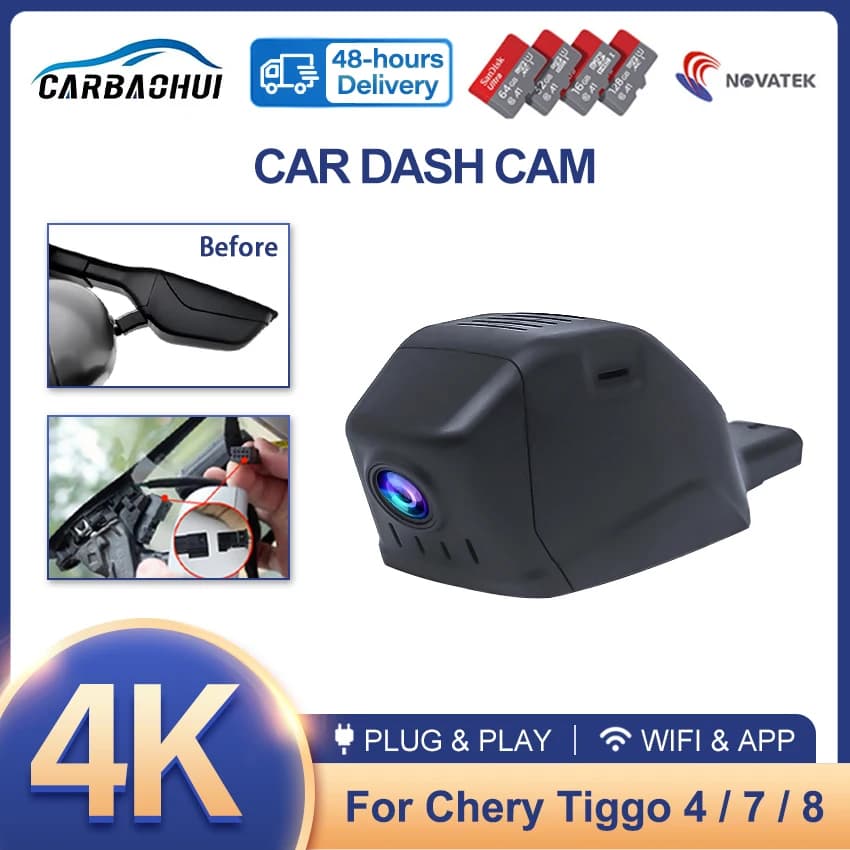 4K UHD Plug and Play WIFi Auto DVR Video Camera Dashcam OEM For Chery Tiggo 4 Tiggo 7 Pro Tiggo 8 With APP Control