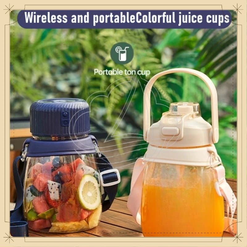 Mini Frullatore Elettrico Portatile 1100ML, Ricaricabile USB, Tazza per Frullati di Frutta da Viaggio