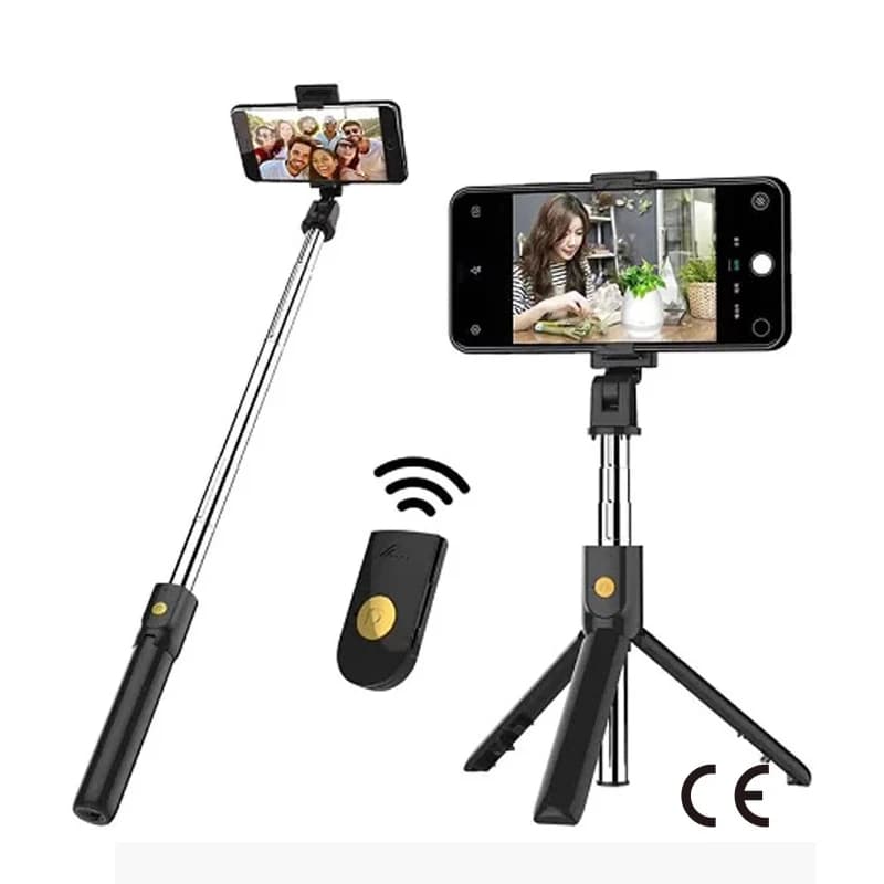 Supporto per treppiede per selfie stick wireless con mini treppiede estensibile remoto Bluetooth per iPhone per lampada di riempimento live video per telefono cellulare