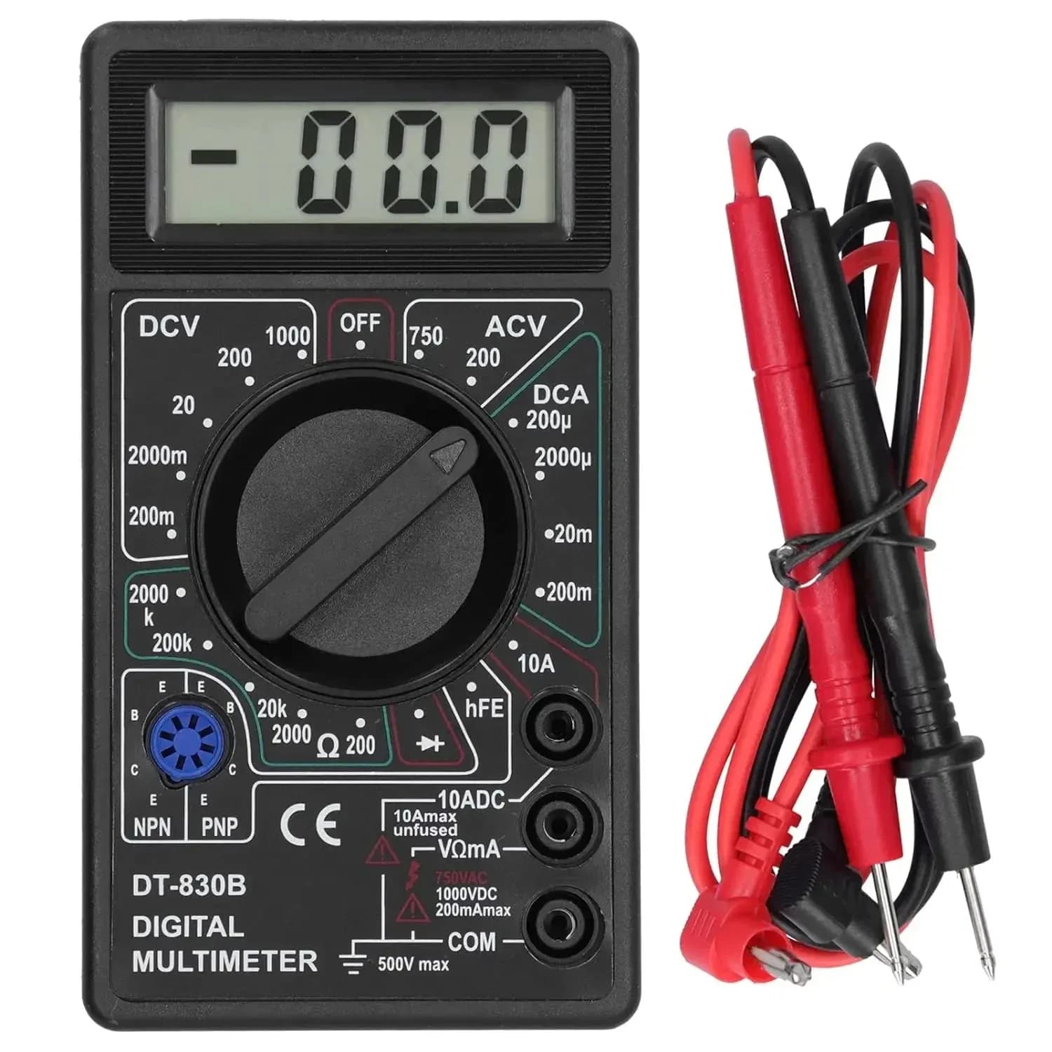DT-830B Multimetro digitale Voltmetro digitale Amperometro Multimetro portatile Nero