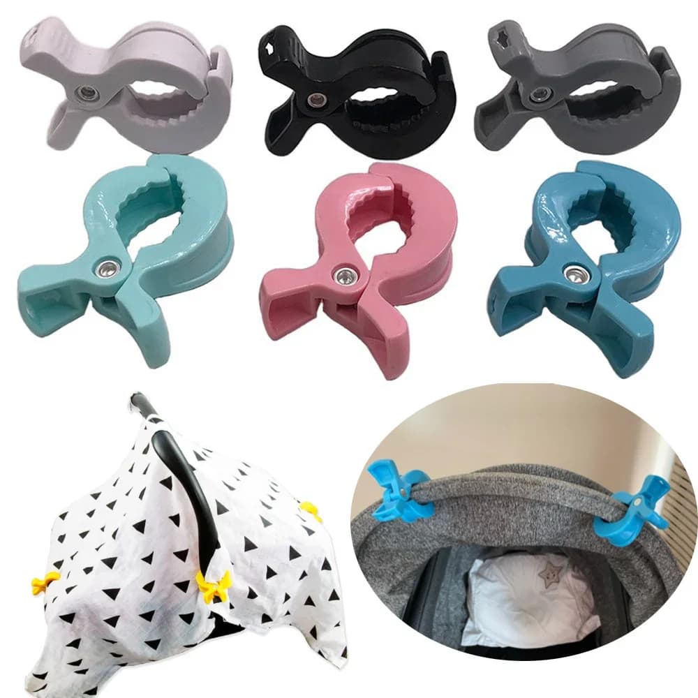 Gancio per passeggino 2 pz, clip a coccodrillo per passeggino, fermaglio portatile per seggiolino auto, accessori per passeggino per neonati e bambini