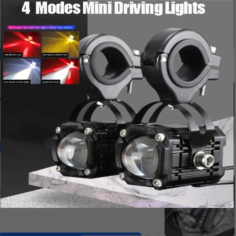 Faro ausiliario a LED per moto, luce da lavoro, raggi alti e bassi, faretto super luminoso, fendinebbia di guida, universale, impermeabile