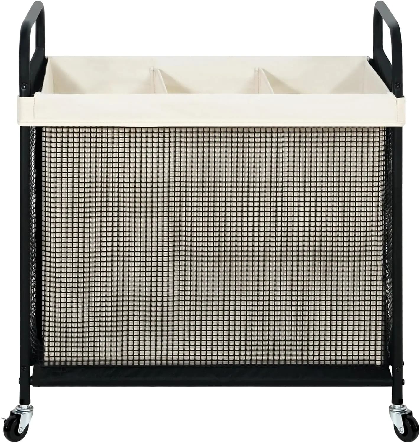 Laundry Hamper 3 Section, 120L Rolling Laundry Sorter Cart with Removable and Washable Liner Bag, Clothes for Laundry Room and Bedroom