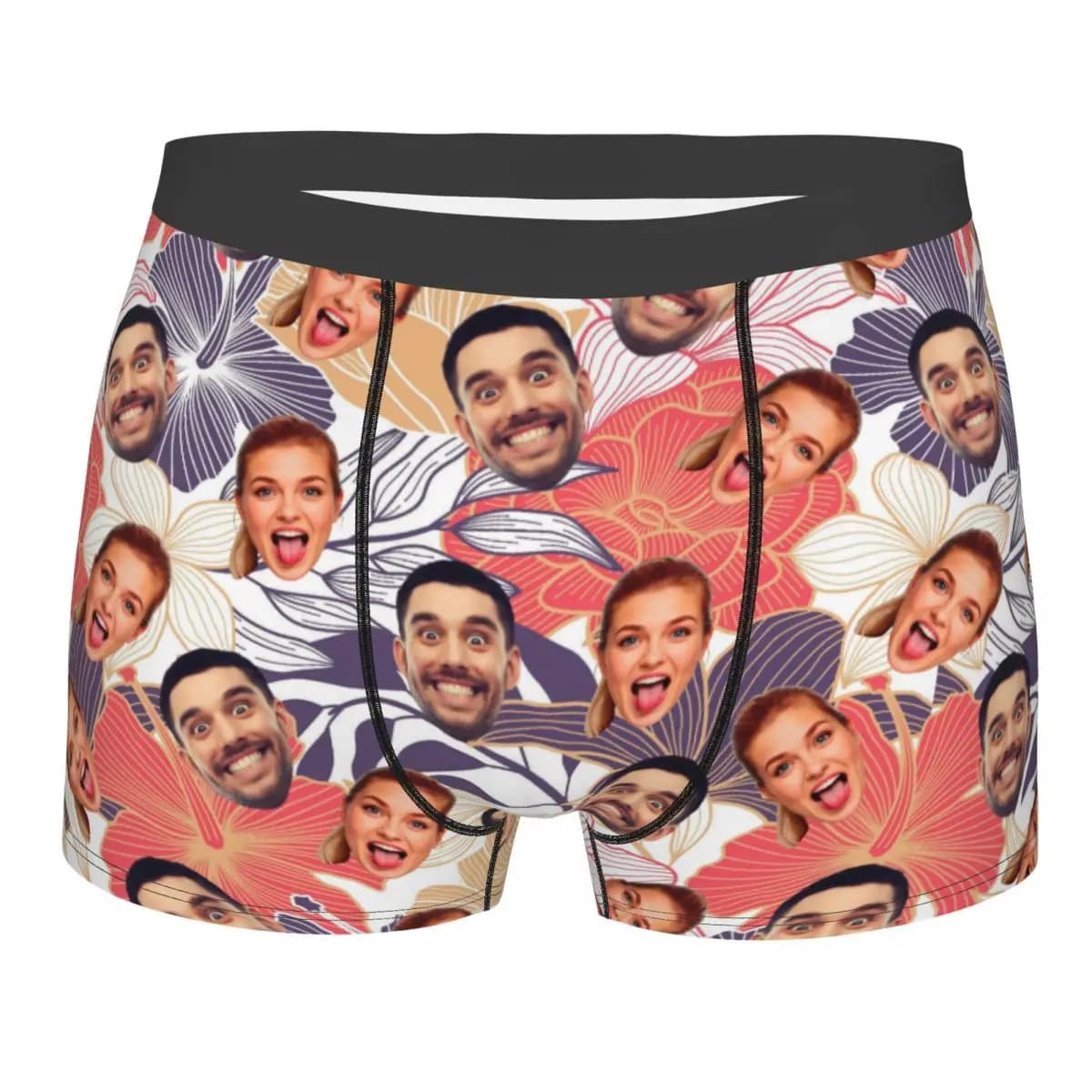 Slip boxer personalizzati con foto di volto personalizzato Intimo elasticizzato maschile Regalo di anniversario di San Valentino per il marito fidanzato
