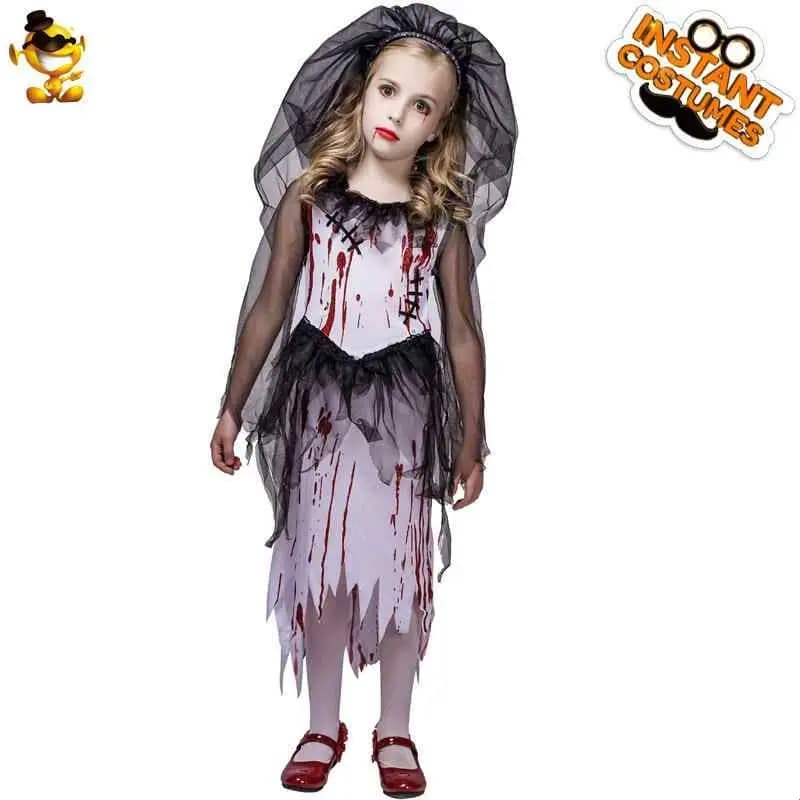 Halloween Horror Bloodstained Little Girl Ghost Bride Dress Ethnic Stage Costume Women's Fashion Autumn 2026 China Made