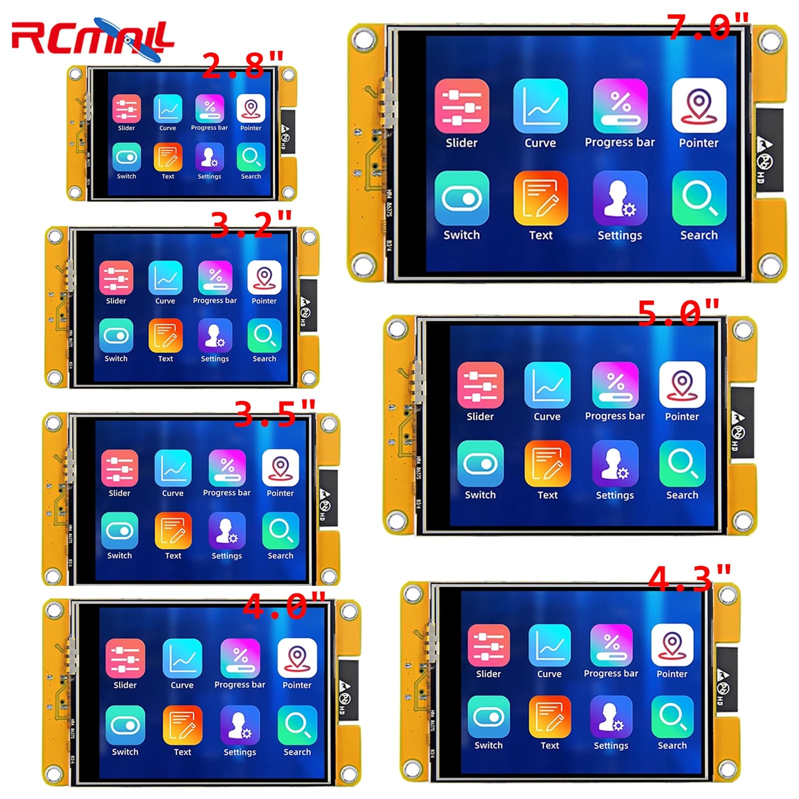 Development card ESP32 WiFi + BT LCD display module Smart TFT 2.8 "3.2" 3.5 "4.0 "4.3" 5.0 "7.0" Screen for Arduino HMI LVGL GUI