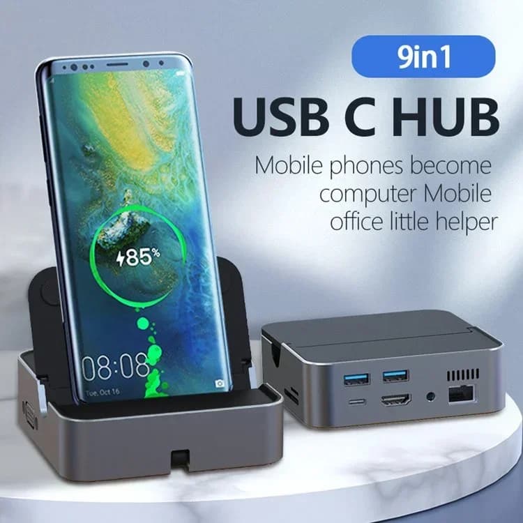 Docking station di tipo C Laptop Switch per telefono cellulare Dock di espansione Dex USB C HUB HDMI 4K VGA TF SD RJ45 Adattatore USB 3.0 per MacBook