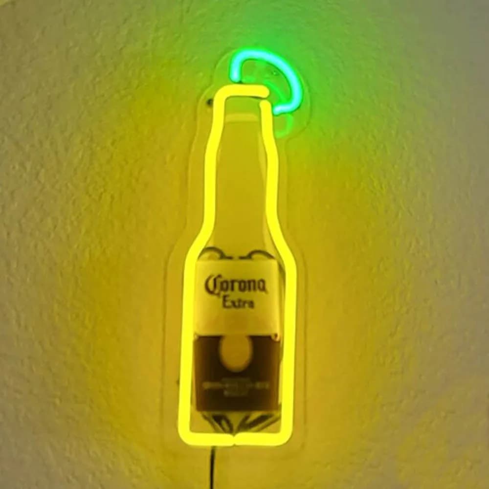 Bottiglia Korona's Neon Birra Sign Light Tubo di vetro reale fatto a mano personalizzato Negozio Bar Pubblicità Decorazione della stanza Lampada da esposizione 6 "X14"