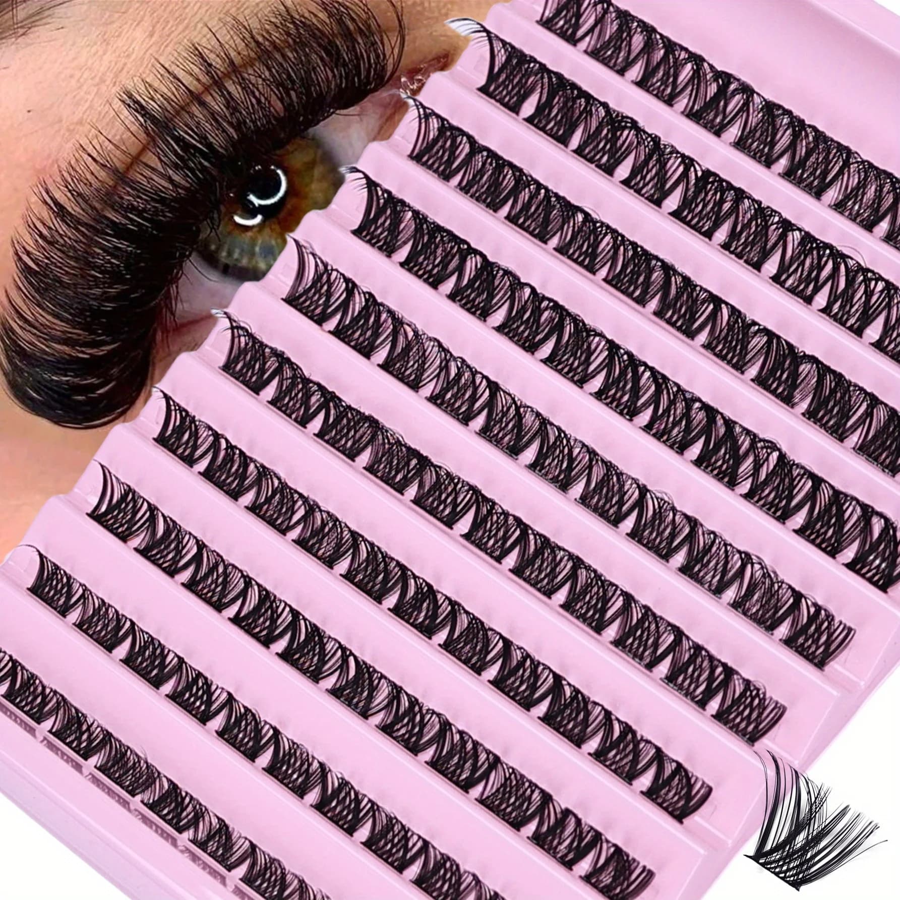 110pcs Cluster Lashes 8-16mm Wispy Individual Lashes Extensions Natural Look D Curl Fluffy Cluster Lashes