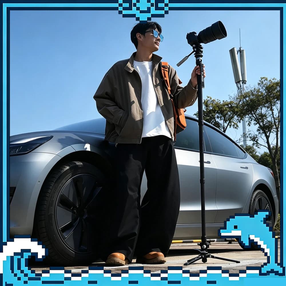 YC ONION Tako Nano Monopod with 3-Leg Base One Click Lift Monopod Quick Detachable Outdoor Portable Professional Camera Monopod