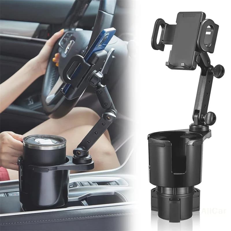 Universal expander for car carriers - With phone support and tray holders, adjustable beverage adapter