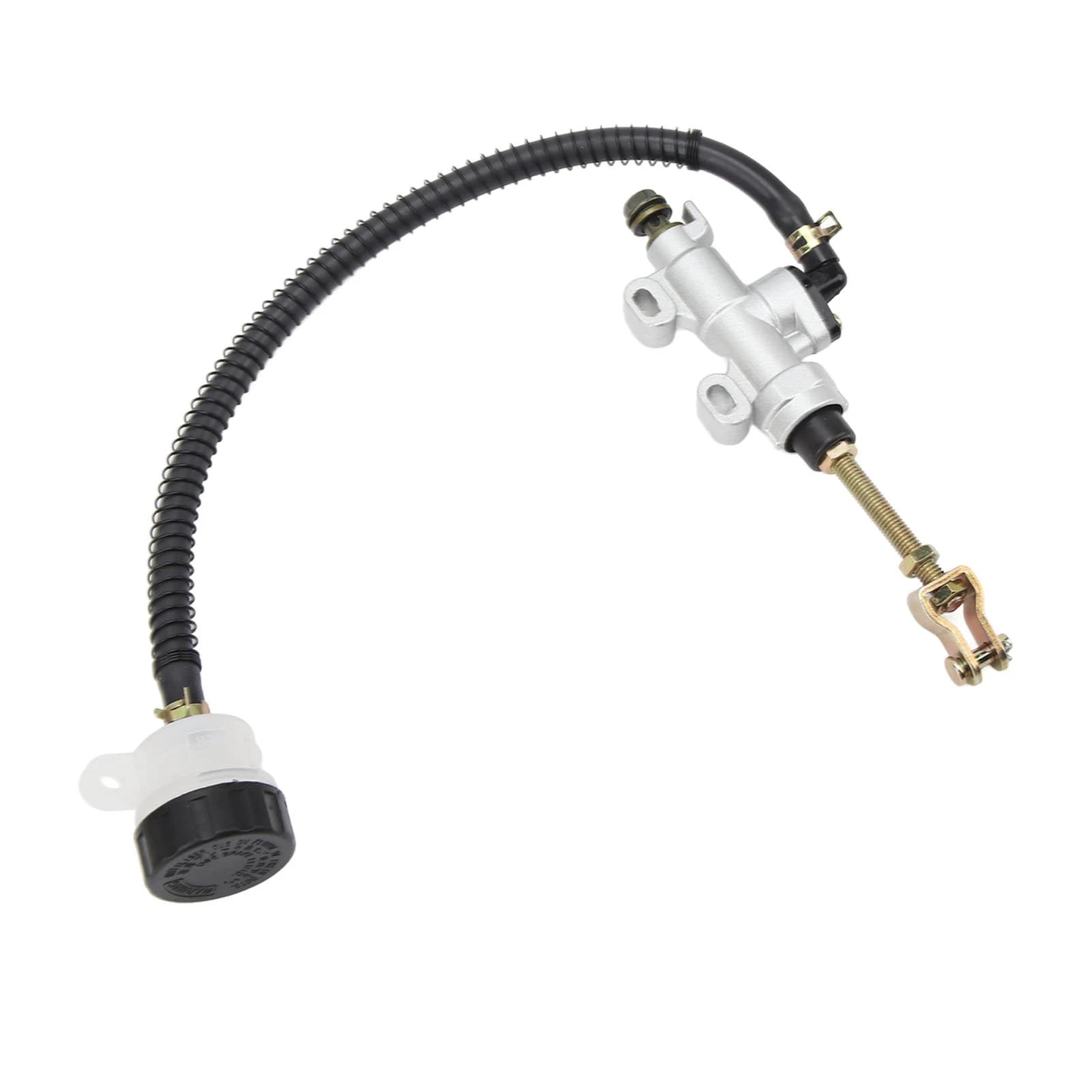 Serbatoio pompa idraulica freno a pedale posteriore Lega di alluminio argento Nuovo di zecca per moto Dirt Bike ATV, 1 pezzo,