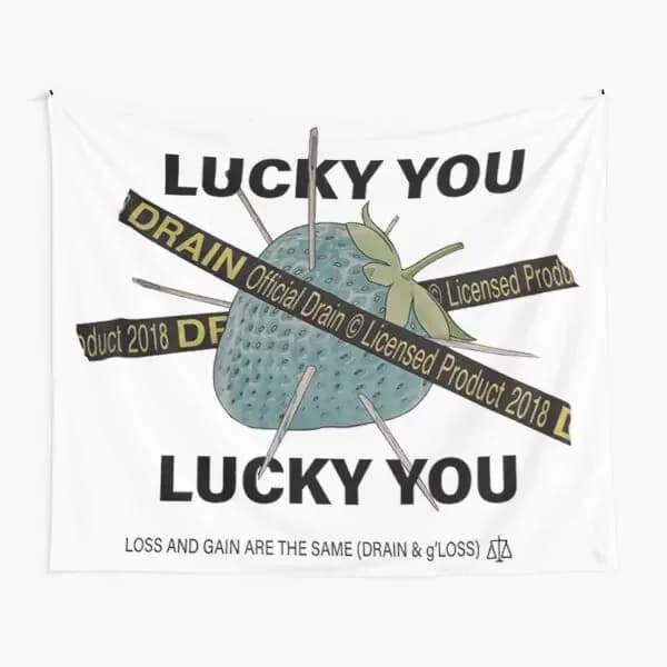 Bladee Drain Gang Lucky You Strawberry L arazzo Home Hanging camera da letto Wall Yoga Living Decoration asciugamano tappetino da viaggio
