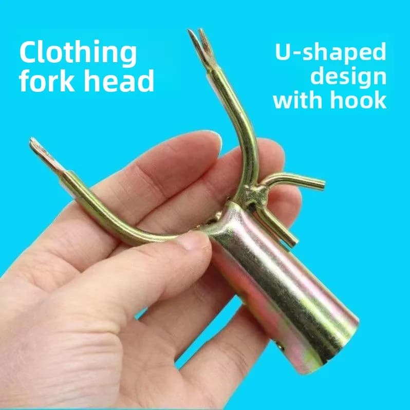 Metal hangers rod with fork head for domestic use, balcony coat rack, clothes hangers tool