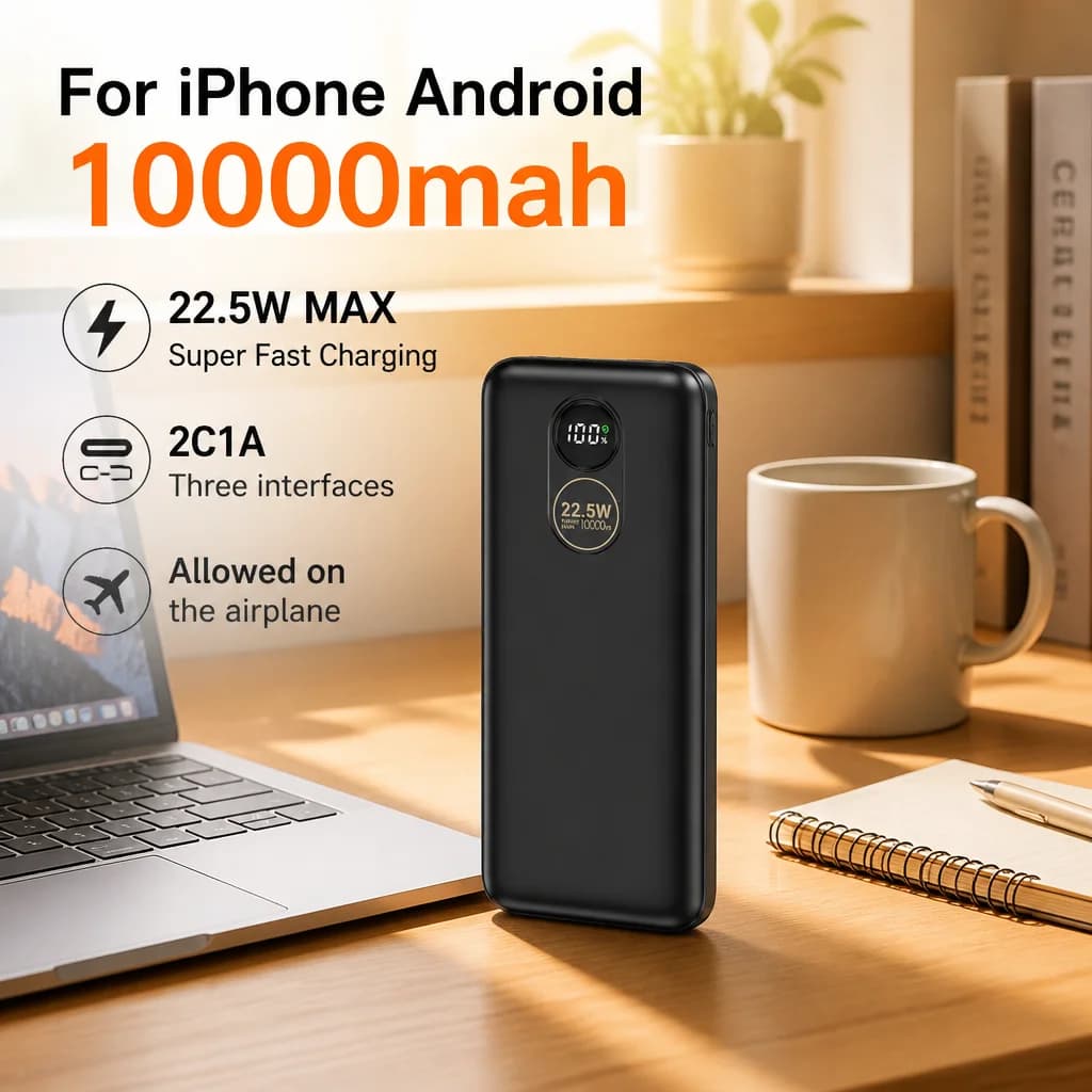 Power Bank Mini Compact 5000mAh Portable External Charger Battery Compatible With iPhone Android Mobile Phone