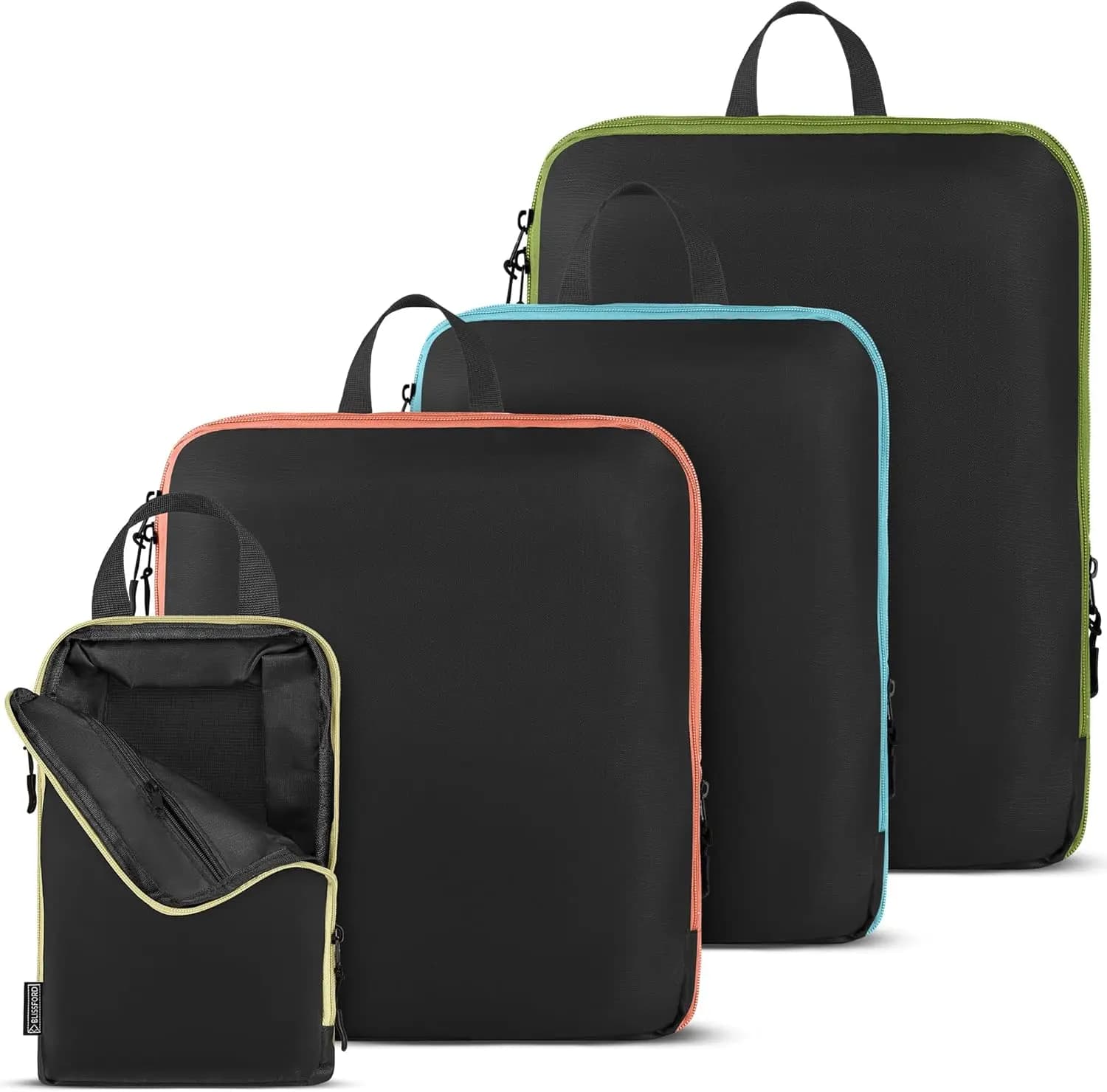 Set di 4/6 Cubi di Compressione per Valigie, Set di Borse Organizer per Bagaglio a Mano