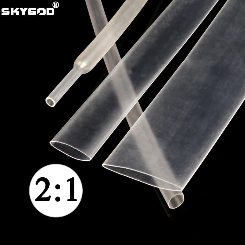 1~10m Heat Shrink Tube 2:1 Transparent Diameter 0.6mm ~ 80mm Polyolefin Tubing Sleeving Wrap Wire Repair DIY Cable Protecctor