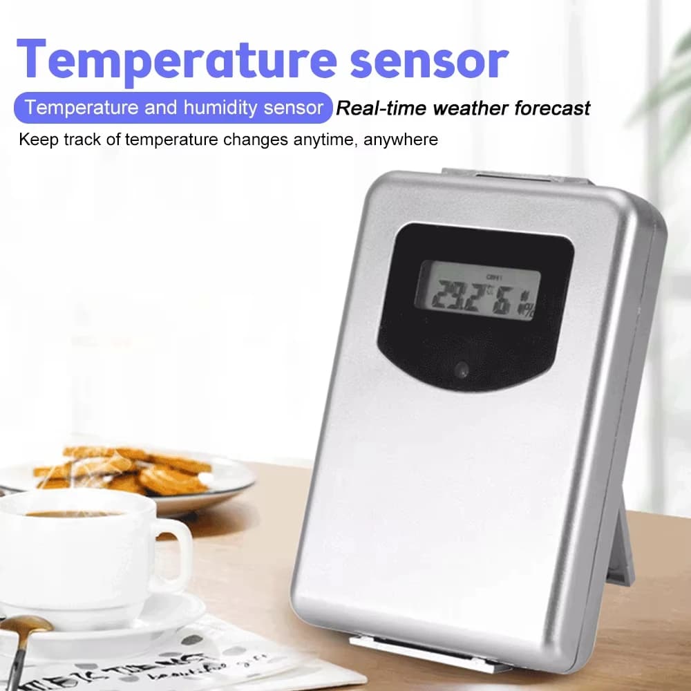433MHz wireless digital weather station - Remote temperature and humidity sensor, hygrometer thermometer, 20%-95%RH monitoring with forecast