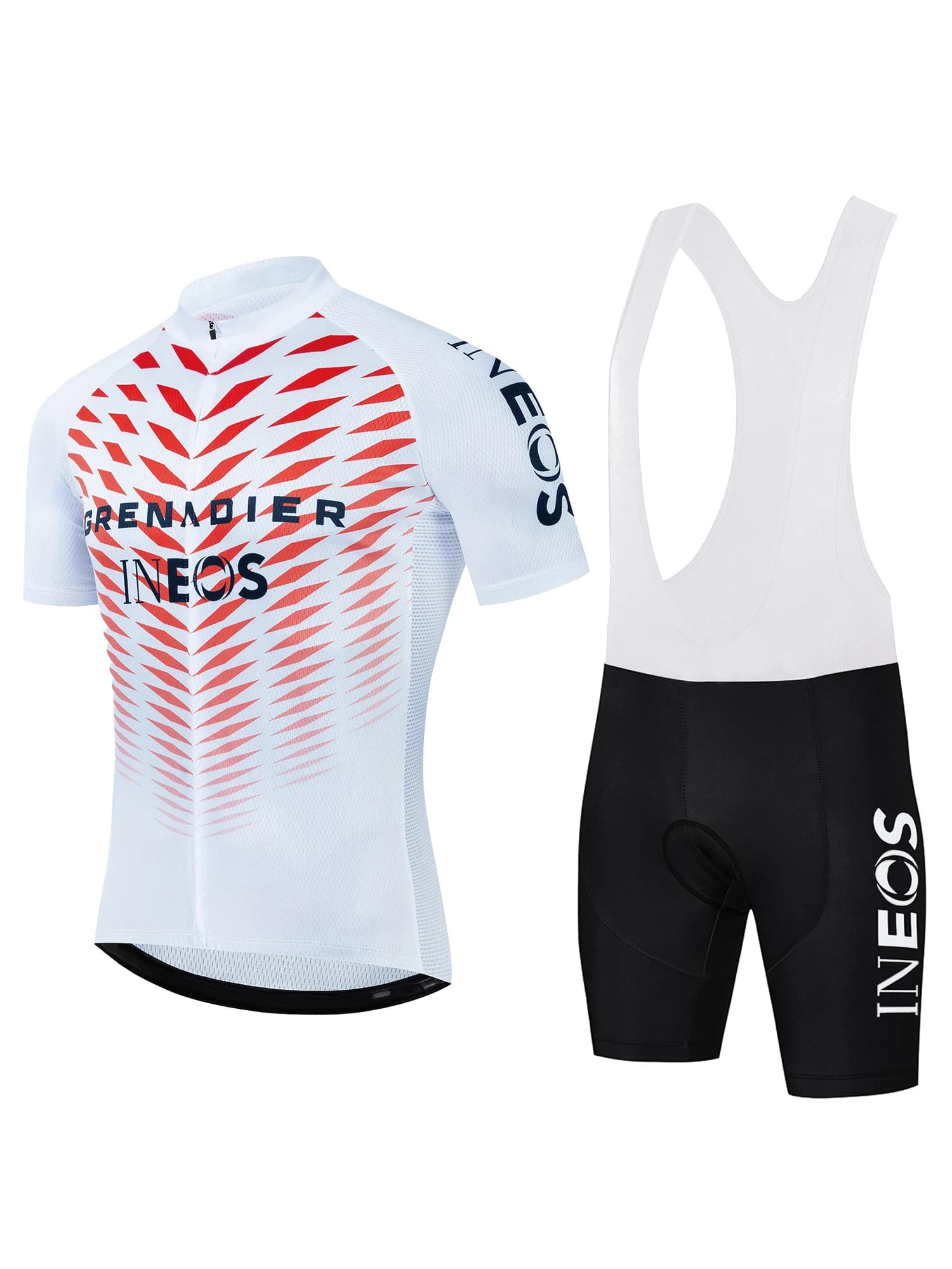INEOS Professional Men's Short Sleeve Cycling Jumpsuit Top Shorts Breathable Sponge Seat Bearing