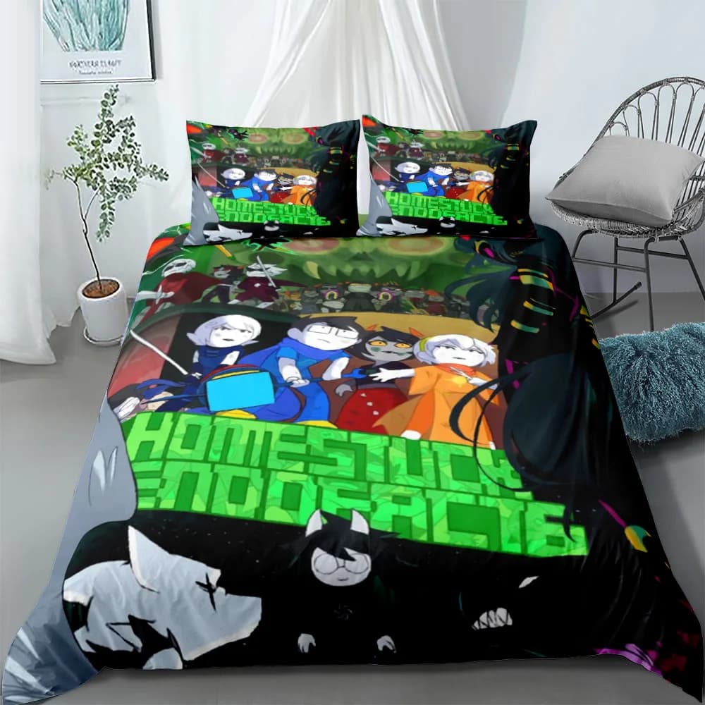 Set copripiumino Homestuck Comics King Queen Set biancheria letto matrimoniale matrimoniale singolo