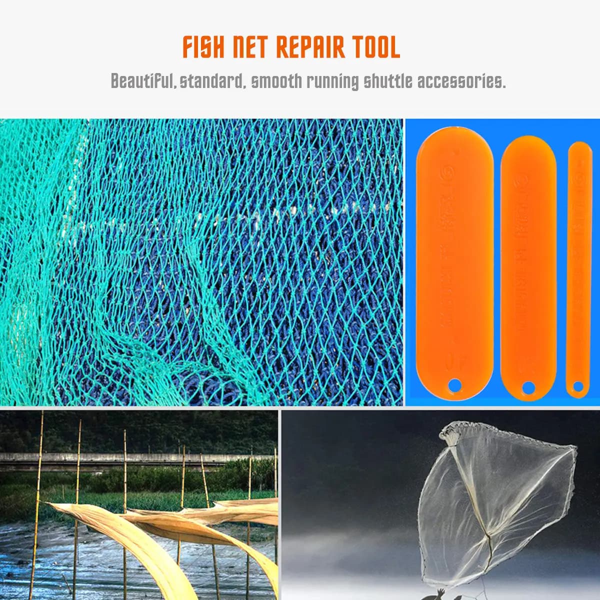 12Pcs Heavy-Duty Fishing Net Knitting Shuttle Tool Standard Smooth Net Making Needle for Repair and Rebuilding Nets Sewing Kit