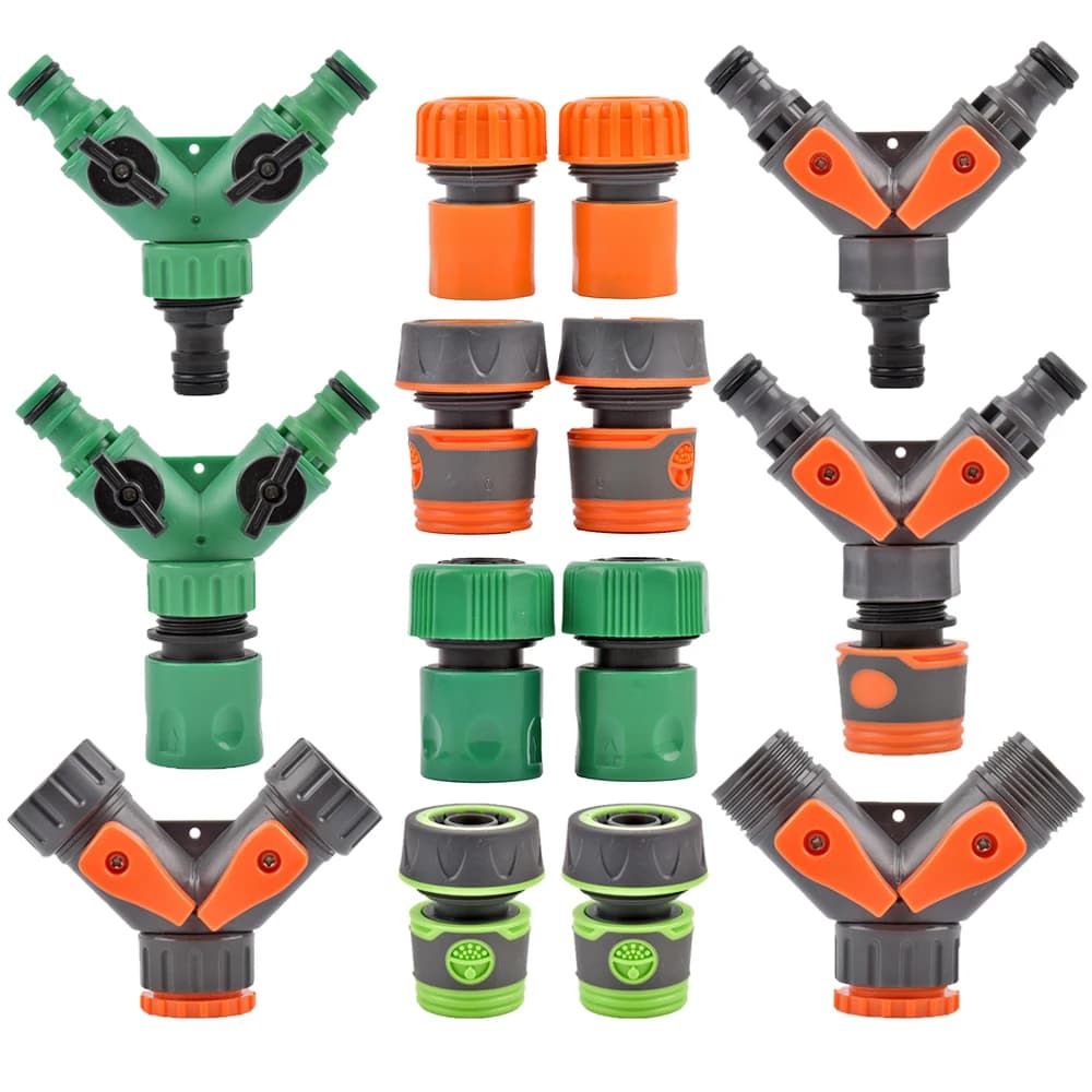 1/2 3/4 Thread 2-way tap Water pipe Splitter Garden tap Y Splitter irrigation fittings Adjustable switch joints