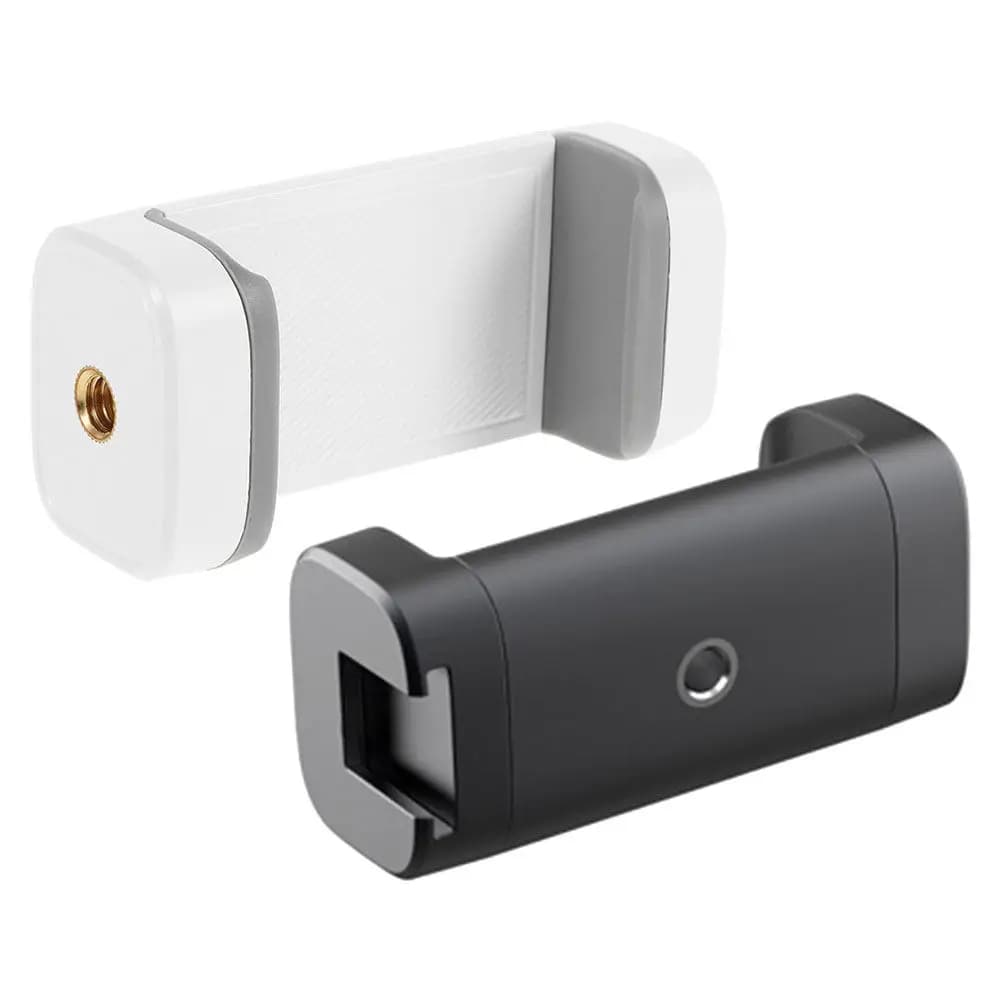 2Pcs Universal Phone Clip Mount for Tripod Horizontal Vertical Live Streaming Selfie Photography Cold Shoe Adapter Stable