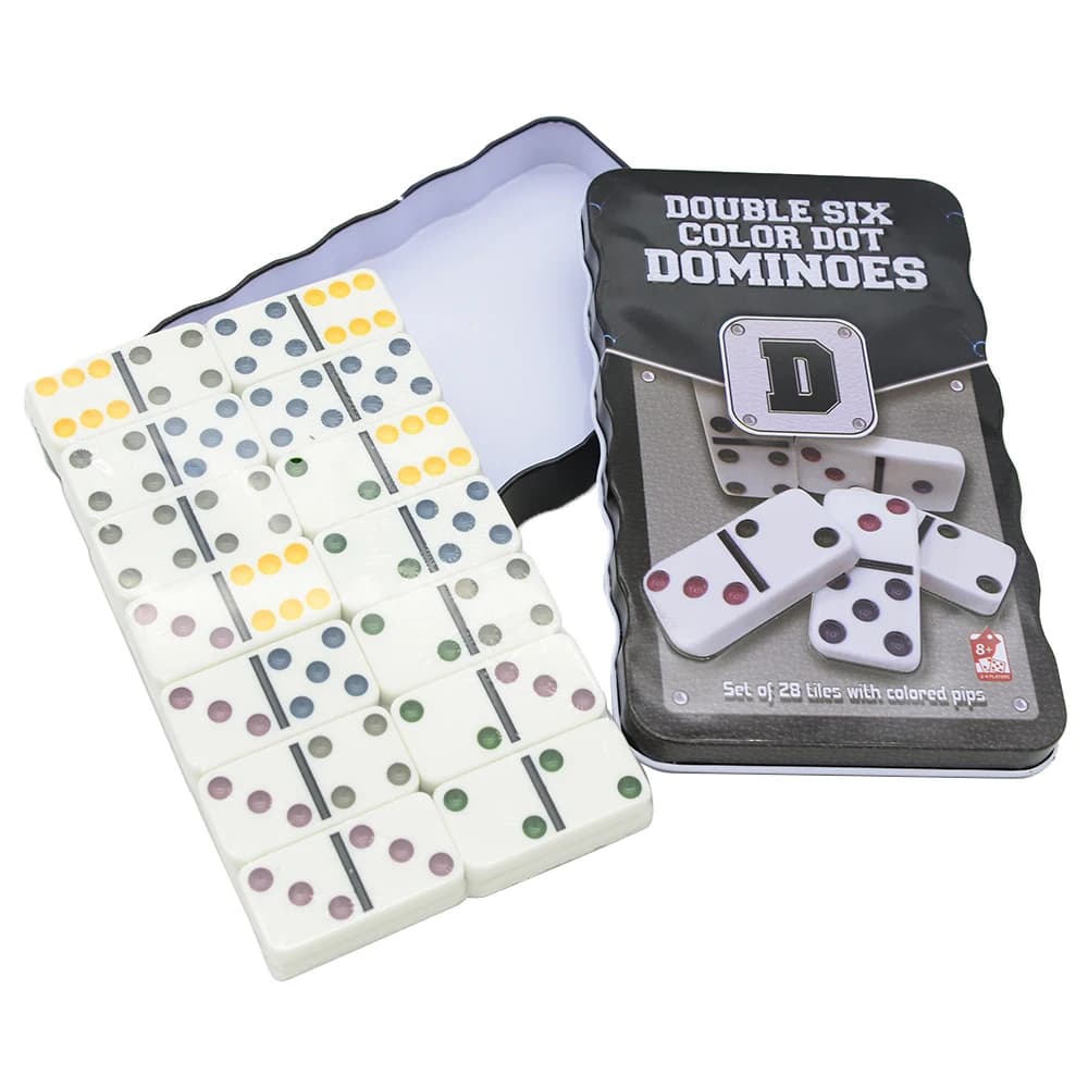 New Iron Box Domino 28 pezzi/set scacchiera giocattolo da viaggio gioco da tavolo Domino Mahjong Multi Person Party Game Toy Gift