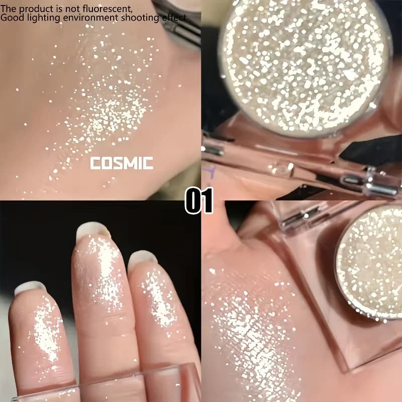 Palette di ombretti scintillanti, polvere ad alta lucentezza, bagliore naturale, illuminante in polvere a lunga durata, trucco occhi scintillante