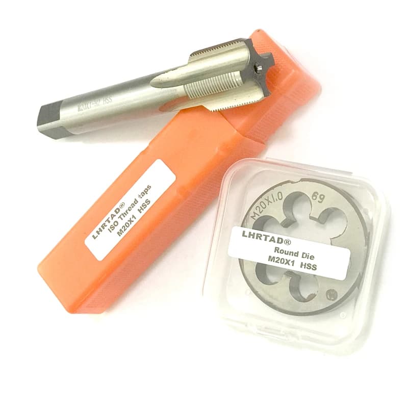 2pcs HSS Metric Right Hand Plug Thread Tap and Die Set M20X1 M20X1.25 M20X1.5 M20X2 M20X2.5 Fine Thread Hand Screw Taps and dies