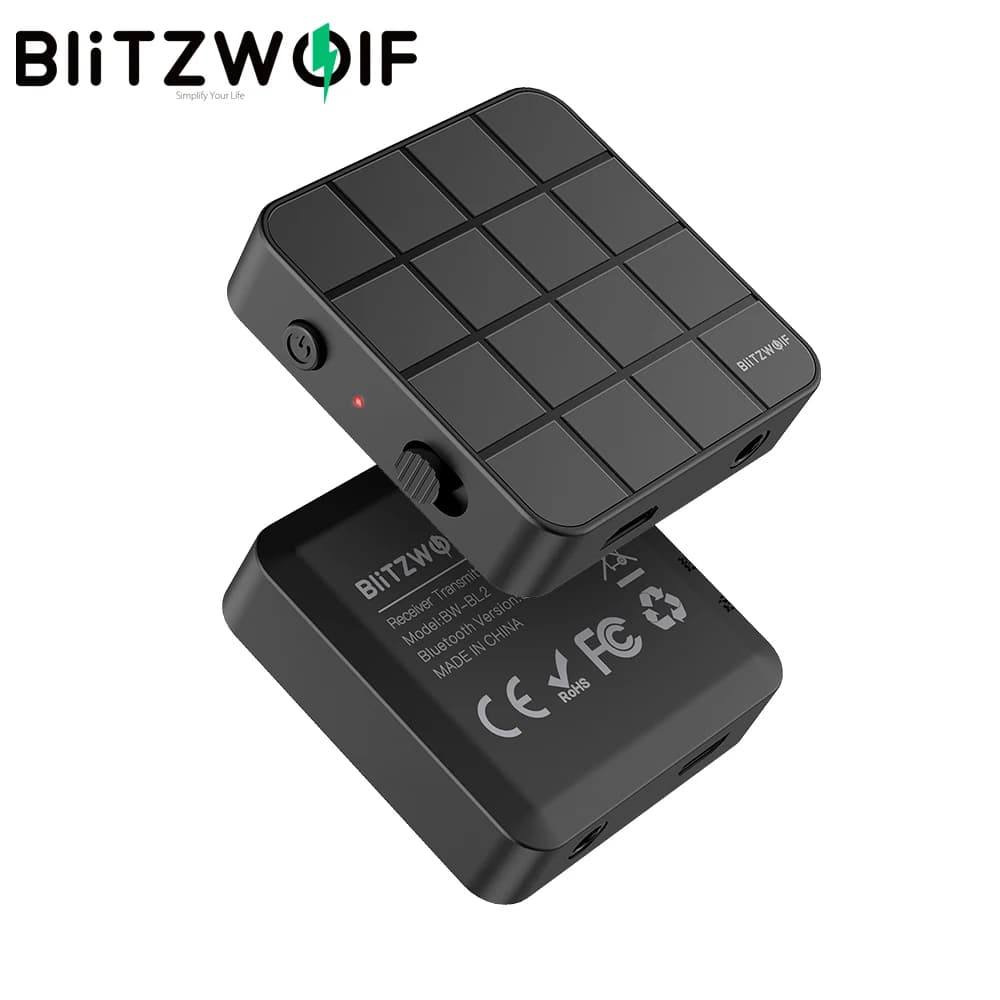 BlitzWolf BW-BL2 Wireless bluetooth5.0 ricevitore trasmettitore 2 in 1 Mini adattatore bluetooth Aux portatile da 3.5mm per cuffie TV PC