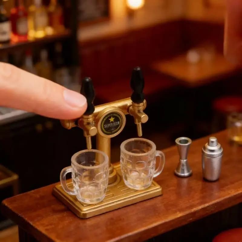 Set di 5 Mini Bicchieri da Birra in Miniatura per Casa delle Bambole, Giocattolo Alimentare Simulato, Decorazione per Scenari