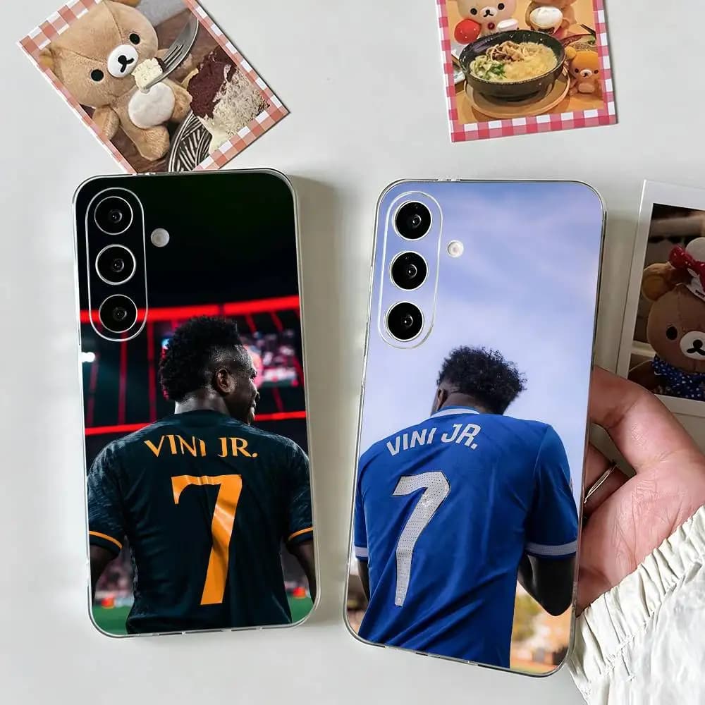 Football Star v-Vinicius Jr Phone Case For SamsungA10,12,20,21S,30,31,40,50,51,52,70,71 Transparent Cover