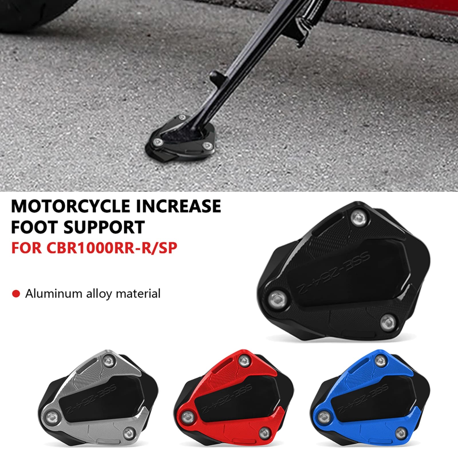 Per CBR1000RRR SP CBR1000 RR-R Fireblade 2020-2025 2024 2023 Moto Cavalletto Laterale Staffa di Estensione Piastra Ingrandita Del Piede Del Basamento