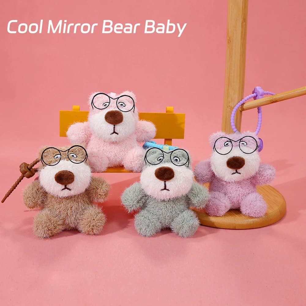 Orsetto di peluche morbido da 10 cm, simpatico orsetto a specchio, giocattolo di peluche, portachiavi, ciondolo per borsa, accessori, regalo per bambini