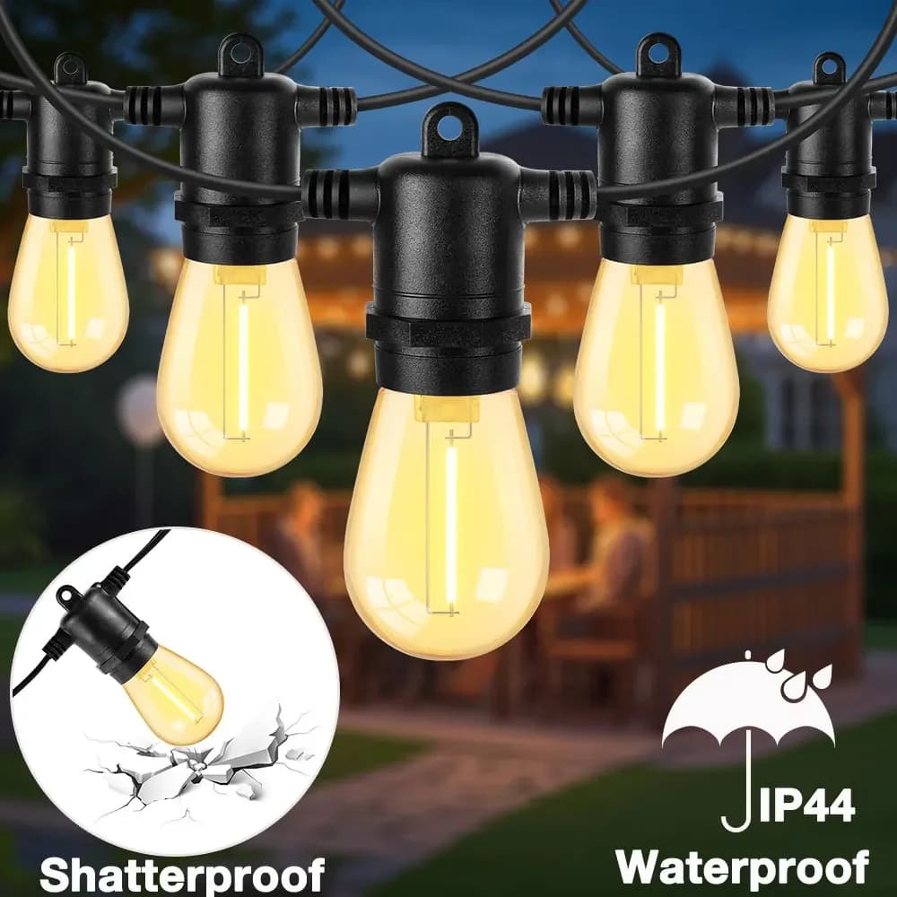 Impermeabile infrangibile S14 LED luci della stringa esterna E26 presa spina europea 220V 1W 2W Patio Garden Party ghirlanda decorativa
