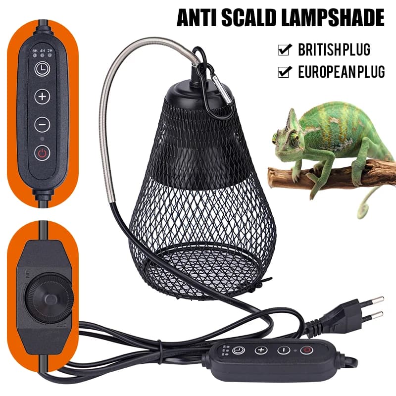Lampada riscaldante in ceramica per animali domestici 220V Lampadina Lampada termica per uccelli Copertura protettiva contro scottature Nessun riscaldatore luminescente per rettili Pollame