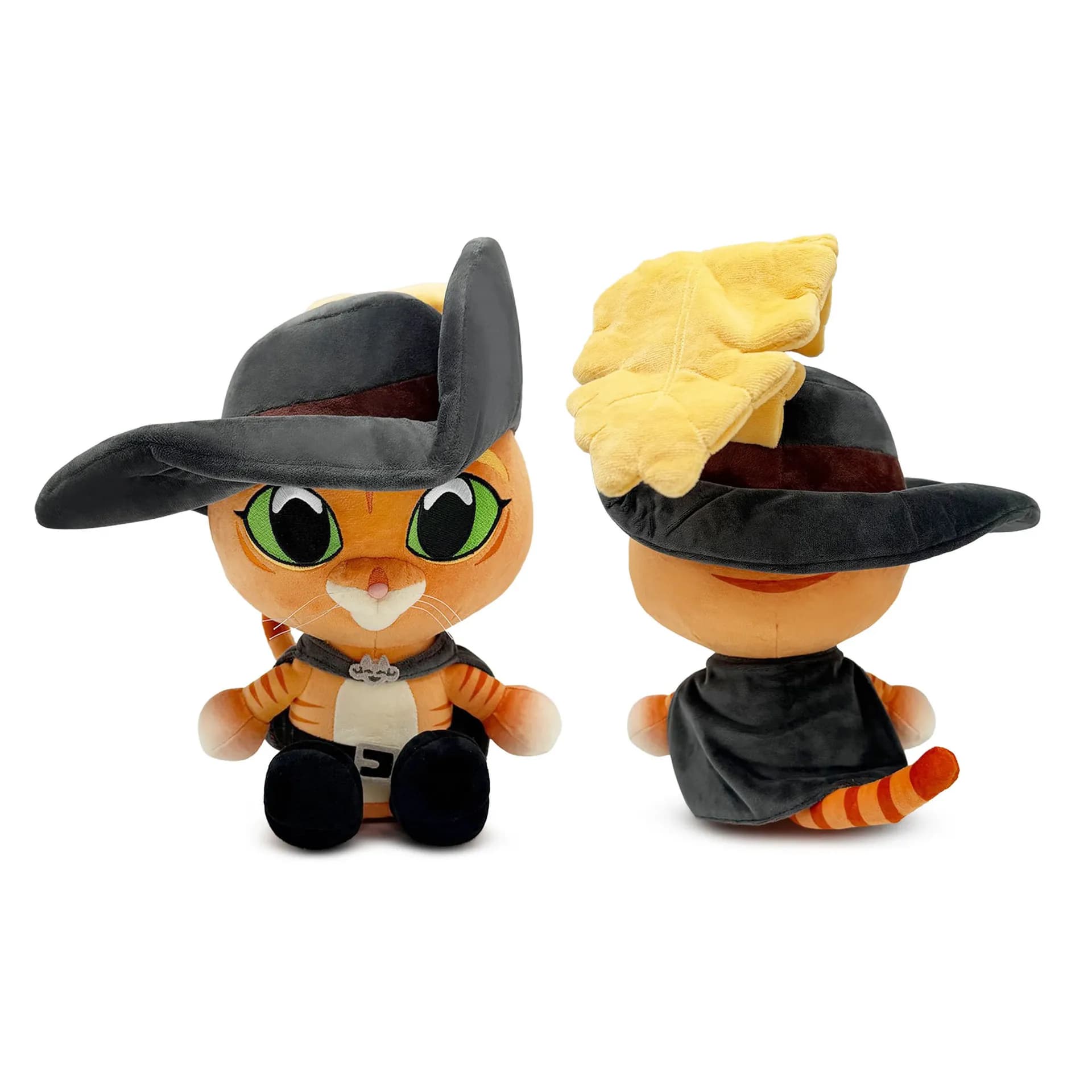 Puss In Boots Plush Stuffed Doll Adorable Cat Wolf Cartoon Plush Toy Collectible Gift for Boys Girls Home Ornament