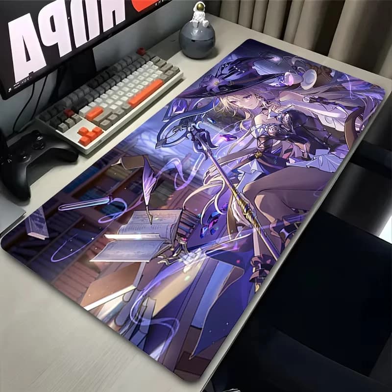 Tappetino per mouse Laptop Gioco Anime Honkai Star Rail Tappetino per tastiera Accessori da gioco per PC Tappetino per mouse da scrivania Kawaii Magic Girl Herta Mousepad