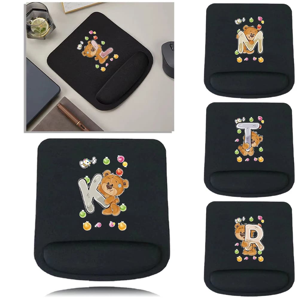 Tappetino per mouse ergonomico con poggiapolsi, supporto confortevole, tappetino antiscivolo per PC, laptop, computer, serie Bear