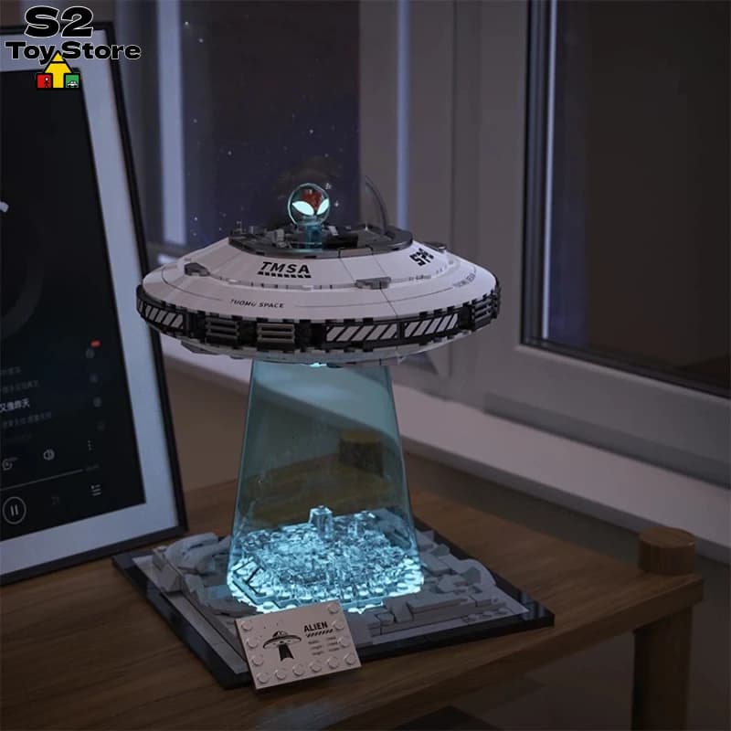 Nuovo Set Regalo Educativo STEM 2026 con Blocchi da Costruzione UFO Astronave Aliena con Luci LED per Ragazzi