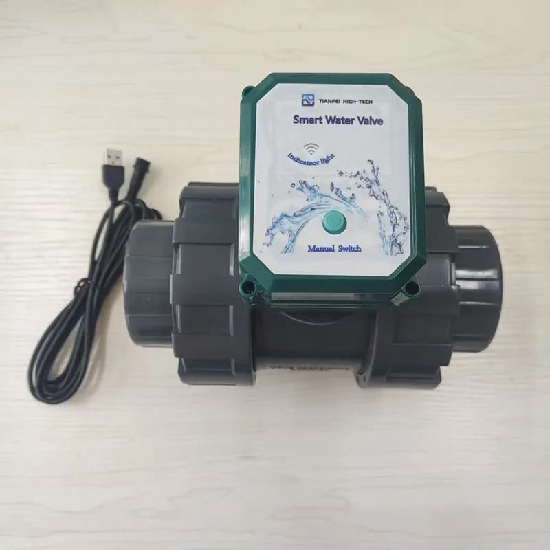 Valvola UPVC WiFi Tuya DN50 con Controllo APP, Regolazione del Volume d'Acqua, Funzione di Temporizzazione e Conto alla Rovescia per Protezione dalle Perdite Domestiche