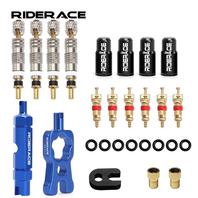 Kit nucleo valvola tubeless Presta per bicicletta Tappi stelo valvola Presta rimovibili in lega di alluminio Strumenti di riparazione valvole pneumatici tubeless per bici
