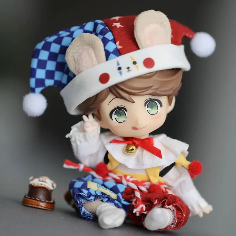 Ob11 Doll Circus Clown Costume vestiti con bambola Joker cappello per Molly, Gsc, Ymy Body, Ufdoll, bambola Bjd 1/12