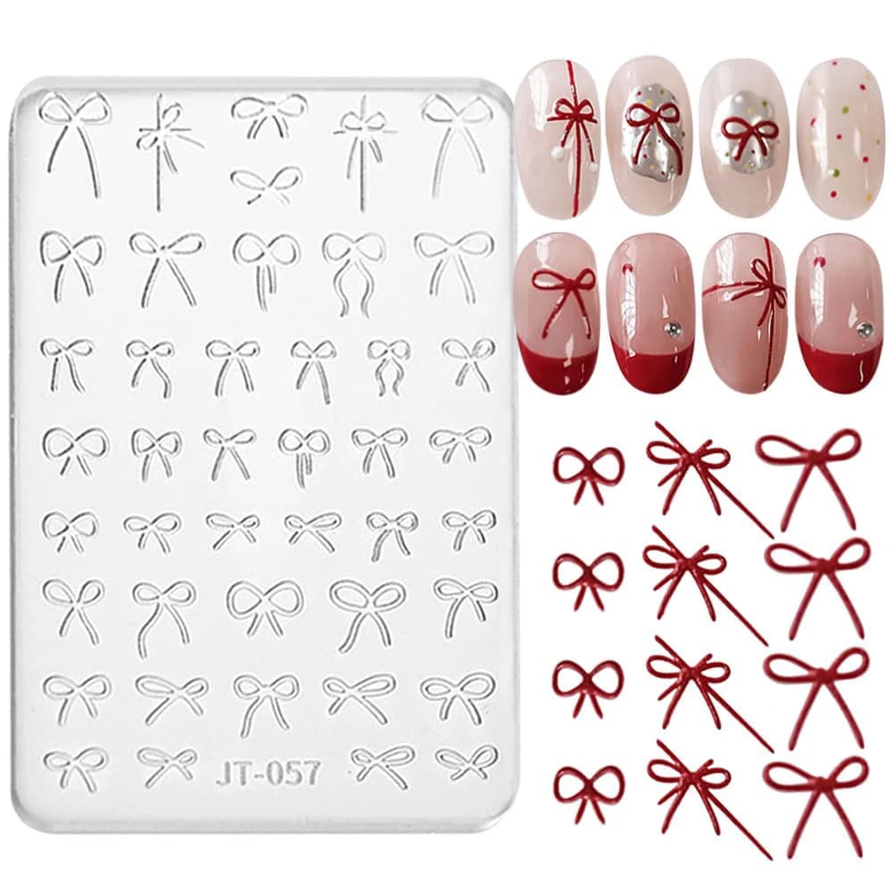 Stampo in Silicone 3D per Decorazioni Unghie a Forma di Fiocco, Modelli per Intaglio Unghie, Strumenti per Scultura in Gel, Farfalle e Accessori per Manicure Fai-da-Te