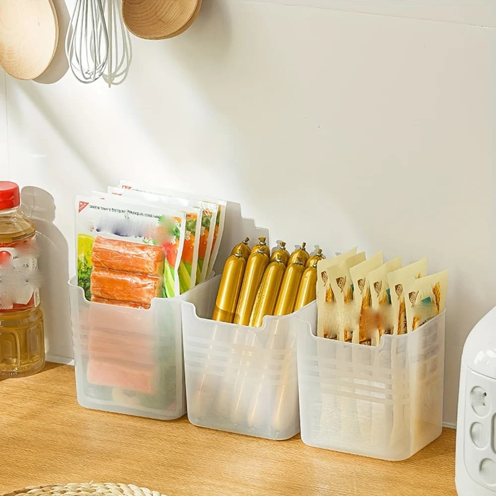 Set di 5 Contenitori Salvaspazio per Frigorifero, Organizer per Frutta e Verdura, Organizzazione e Conservazione in Cucina