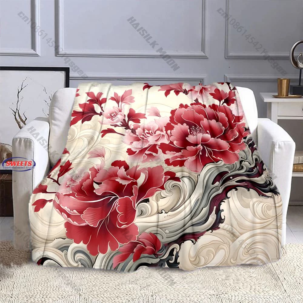 Coperta accogliente con motivo floreale, diverse misure, per bambini e adulti, per camera da letto, soggiorno, divano, regalo raffinato