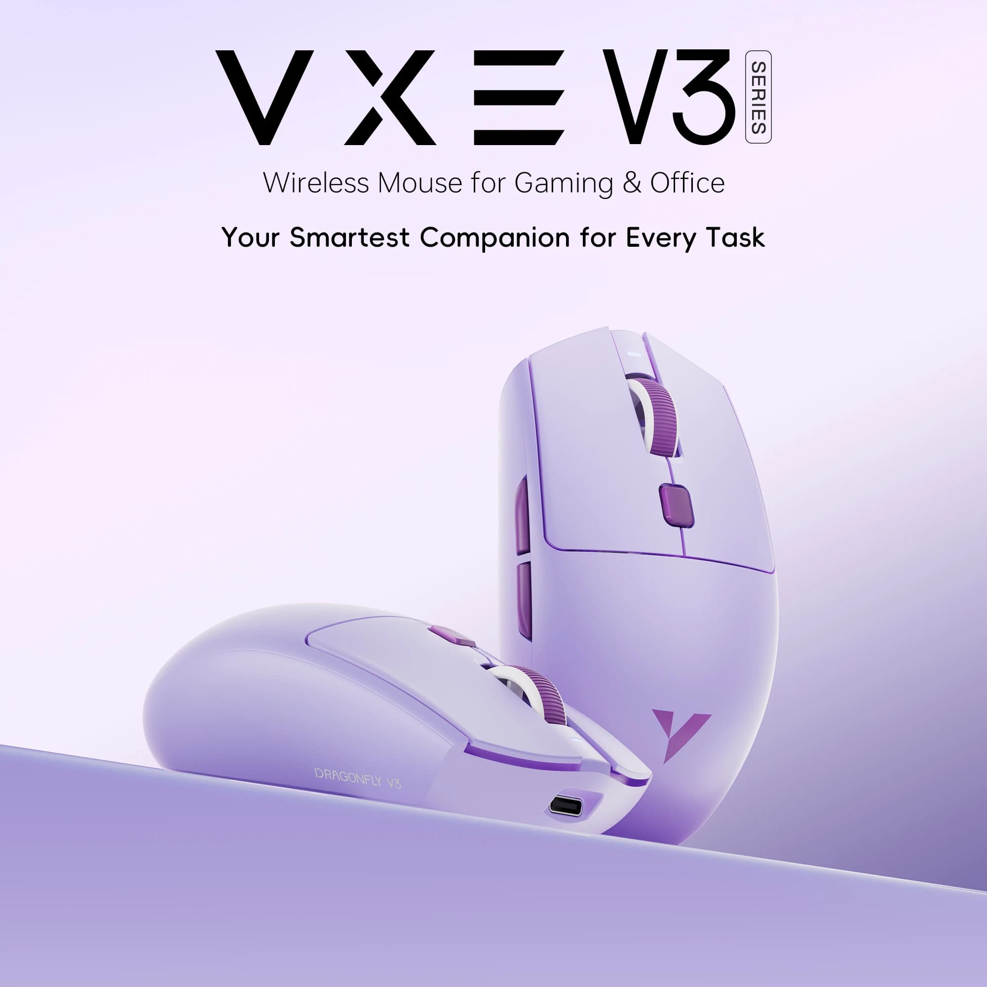 Mouse da Gaming Bluetooth ATK VXE Dragonfly V3 PRO, PAW3395SE, Wireless 2.4G, Ricaricabile, Leggero ed Ergonomico per E-sports