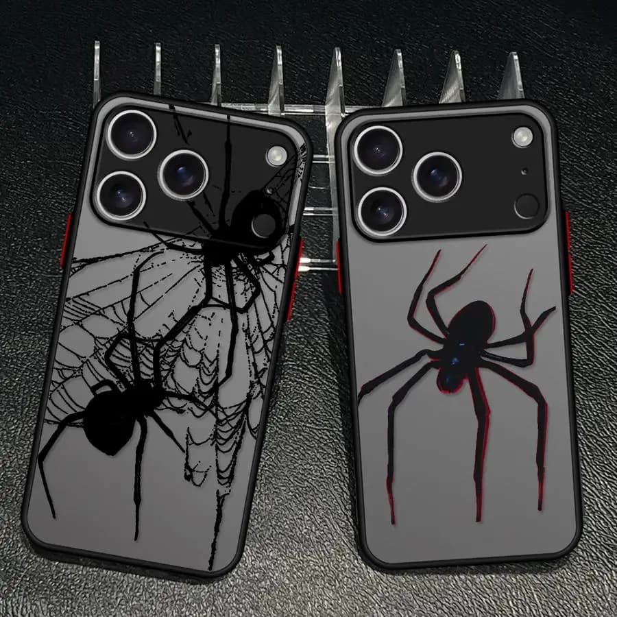 Cover per iPhone 17 Pro Max 16 Plus 13 Mini 7 8 SE 11 12 14 17e Air 15 XS XR con Design a Ragnatela