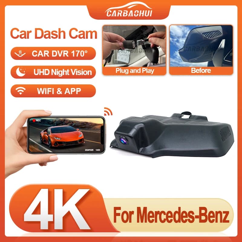 Auto DVR Wifi Videoregistratore Dash Cam per Mercedes Benz Classe E W214 S214 X214 2024 Dash Camera Visione Notturna di Controllo Del Telefono APP